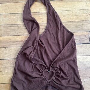 SHEIN Chocolate Halter Tank Top